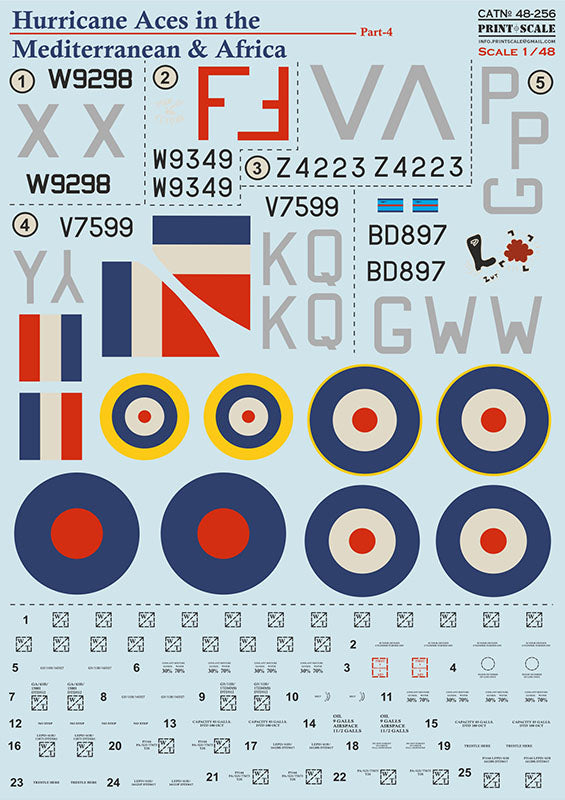 Print Scale PSL48256 1:48 Hawker Hurricane Aces in the Mediterranean & Africa