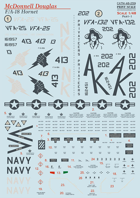 Print Scale PSL48259 1:48 Hornet F/A-18A Part 1 1
