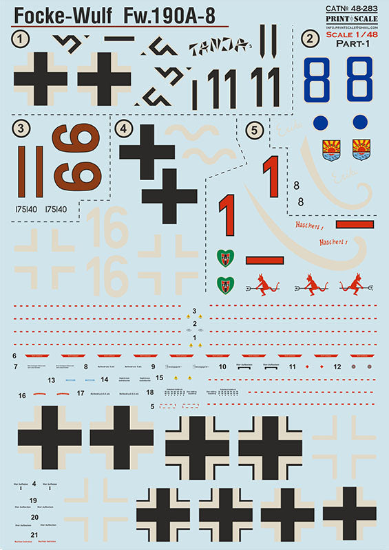 Print Scale PSL48283 1:48 Focke-Wulf Fw-190A-8 Part-1 1