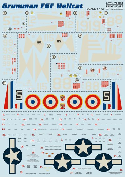 Print Scale PSL72094 1:72 Grumman F6F Hellcat 1