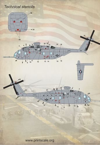 Print Scale PSL72137 1:72 Sikorsky S-80 MH-53E / CH-53E Stallion