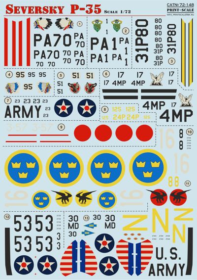 Print Scale PSL72148 1:72 Seversky P-35 1