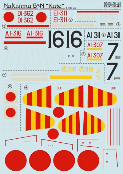 Print Scale PSL72172 1:72 Nakajima B5N 'Kate' 1