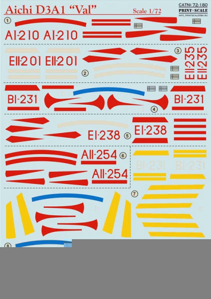 Print Scale PSL72180 1:72 Aichi D3A1 Val 1