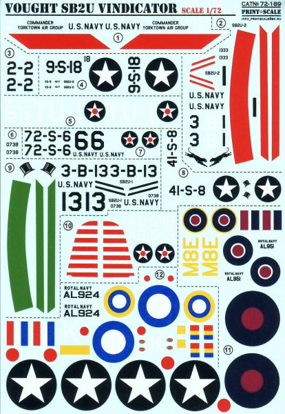 Print Scale PSL72189 1:72 Vought SB2U Vindicator 1