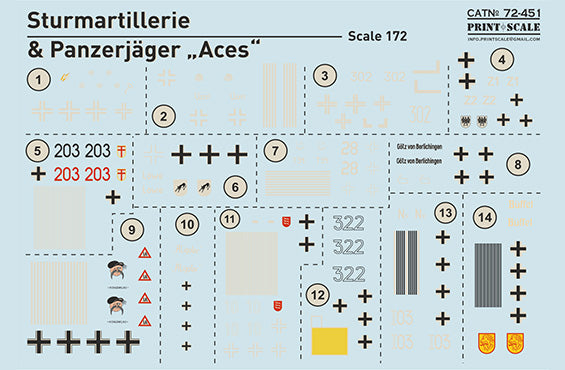 Print Scale PSL72451 1:72 Sturmartillerie and Panzerjager Aces 1
