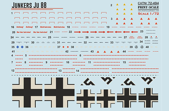 Print Scale PSL72494 1:72 Junkers Ju-88 Kampfgeschwader on the Western Front 1