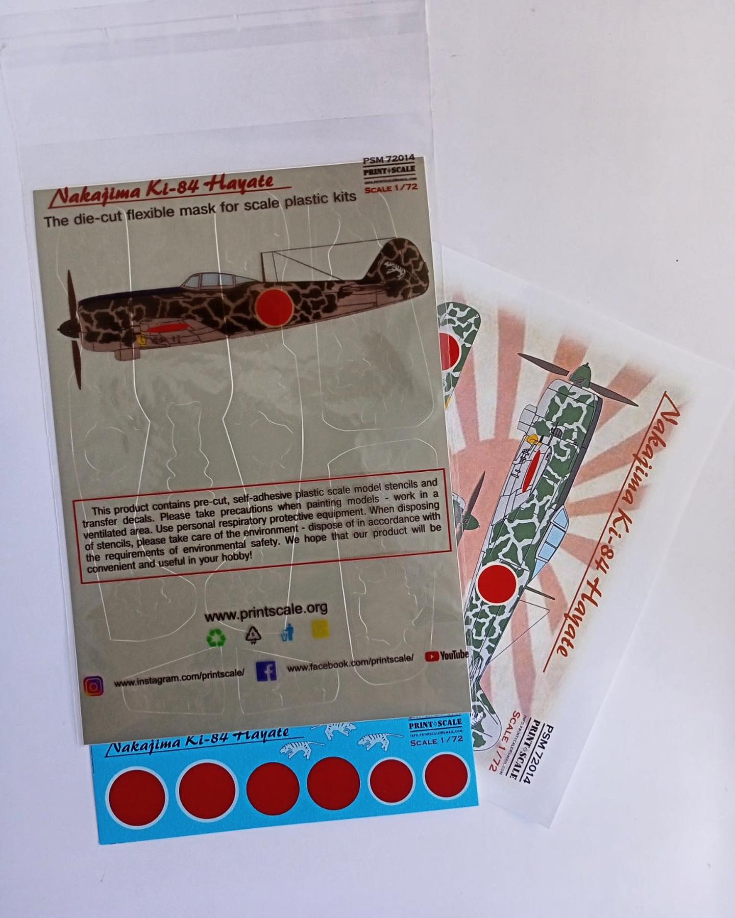 Print Scale PSM72014 1:72 Ki-84 Hayate Camouflage Mask & Decals