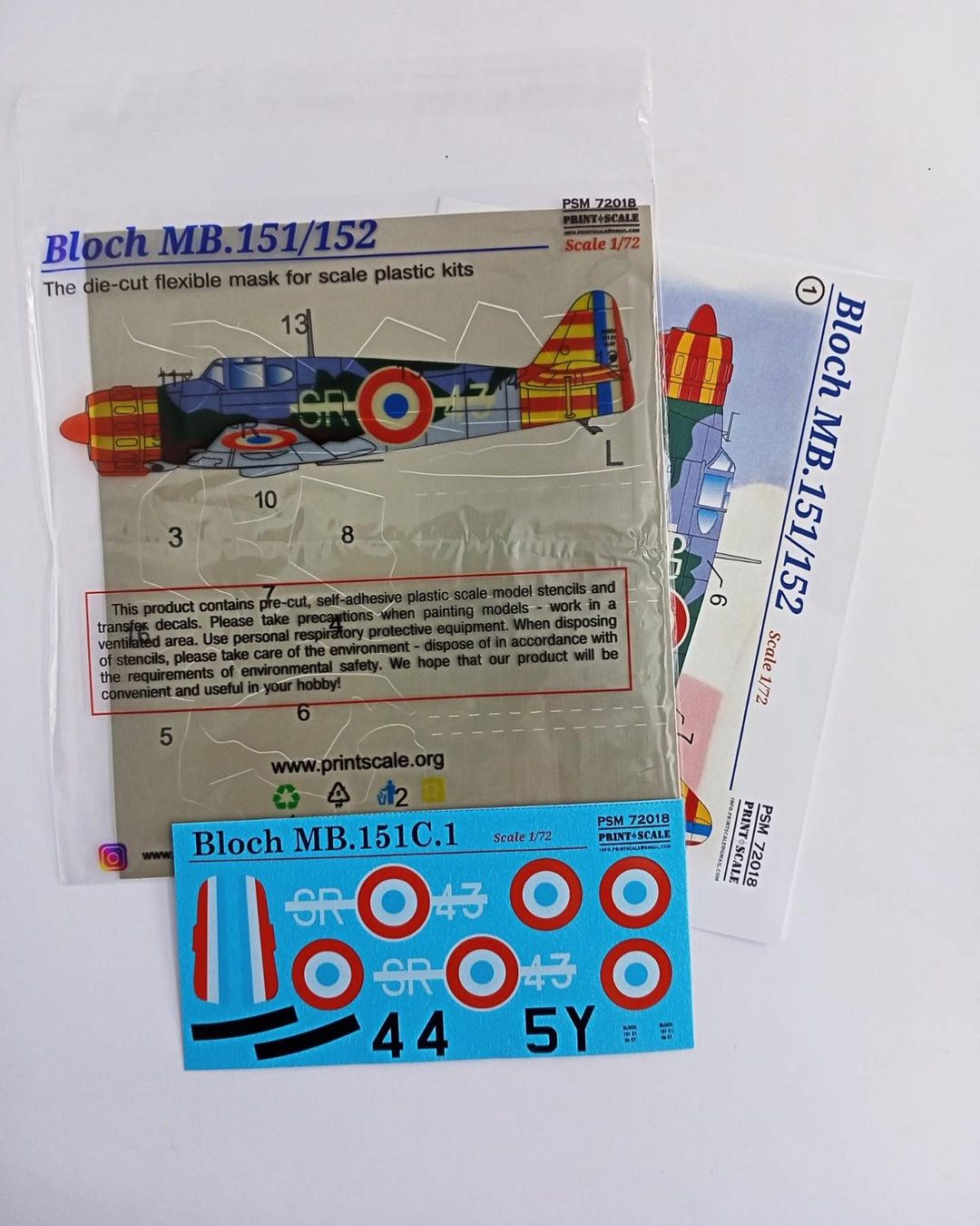 Print Scale PSM72018 1:72 MB.151C.1/MB.152C-1 Mask & Decals