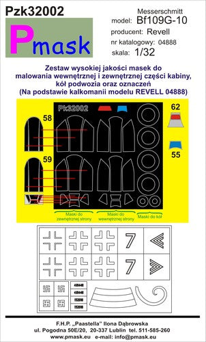 Pmask PZK32002 1:32 Messerschmitt Bf-109G-10
