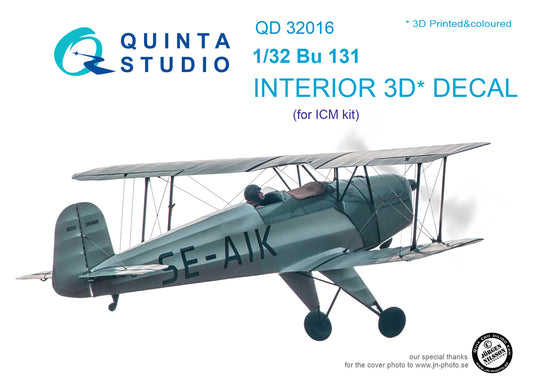 Quinta Studio QD32016 1:32 Bucker Bu-131 3D-Printed Interior Decals