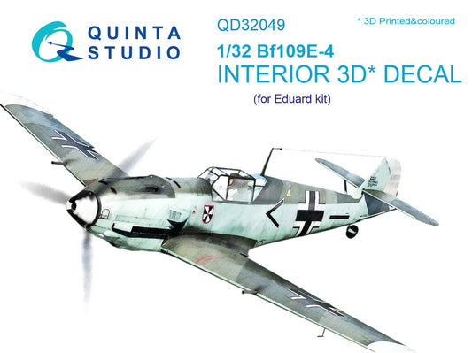 Quinta Studio QD32049 1:32 Bf-109E-4 3D Interior Decal