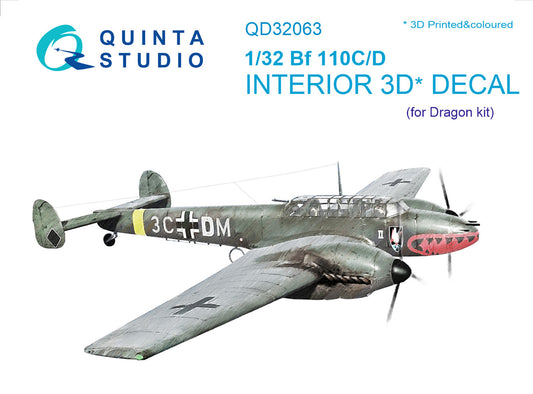 Quinta Studio QD32063 1:32 Bf-110C/D 3D Interior Decal