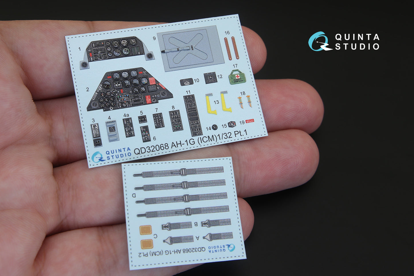 Quinta Studio QD32068 1:32 AH-1G Cobra 3D Interior Decal