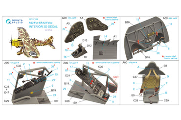 Quinta Studio QD32104 1:32 Fiat CR.42 3D-Printed Interior Decals