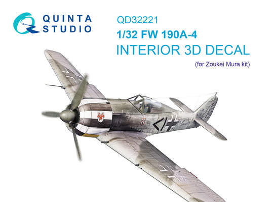 Quinta Studio QD32221 1:32 Fw-190A-4 3D Interior Decal