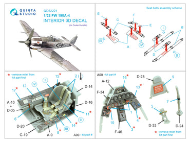 Quinta Studio QD32221 1:32 Fw-190A-4 3D Interior Decal