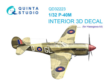 Quinta Studio QD32223 1:32 Curtiss P-40M 3D-Printed Interior Decals