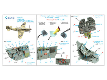 Quinta Studio QD32223 1:32 Curtiss P-40M 3D-Printed Interior Decals