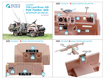 Quinta Studio QD35087 1:35 SAS Land Rover Pink Panther 3D Interior