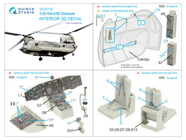 Quinta Studio QD35124 1:35 Boeing CH-47D 3D-Printed Interior Decals