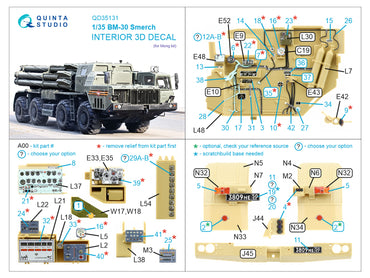 Quinta Studio QD35131 1:35 BM-30 Smerch 3D-Printed Interior decal