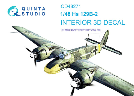 Quinta Studio QD48271 1:48 Hs-129B-2 3D Interior Decal