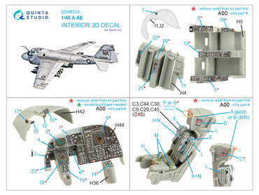 Quinta Studio QD48324 1:48 Grumman A-6E 3D-Printed Interior Decals