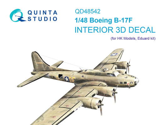Quinta Studio QD48542 1:48 B-17F Flying Fortress 3D Interior Decal