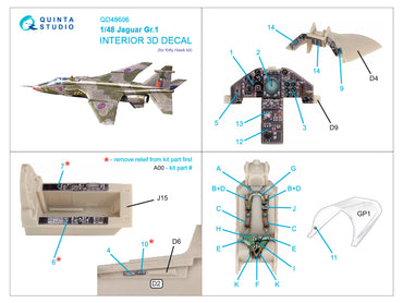 Quinta Studio QD48606 1:48 Jaguar Gr.1 3D Interior Decal