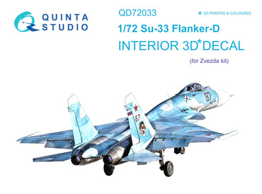 Quinta Studio QD72033 1:72 Sukhoi Su-33 3D-Printed Interior Decals