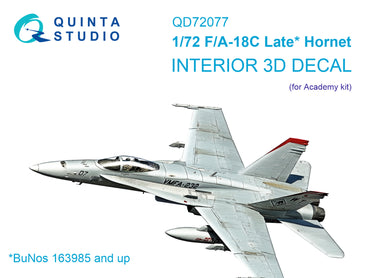 Quinta Studio QD72077 1:72 F/A-18C late 3D-Printed Interior decal