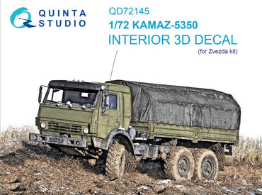 Quinta Studio QD72145 1:72 KAMAZ-5350 3D-Printed Interior Decals