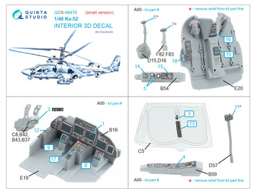 Quinta Studio QDS-48470 1:48 Kamov Ka-52 3D-Printed Interior Decals