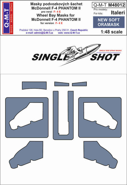Q-M-T QMTM48012 1:48 McDonnell F-4E Phantom wheel bay paint masks