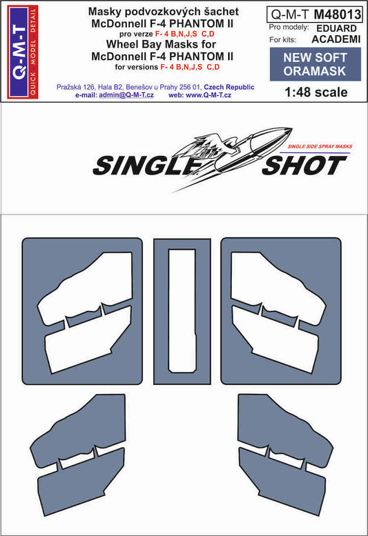 Q-M-T QMTM48013 1:48 F-4 Phantom Wheel Bay Paint Masks