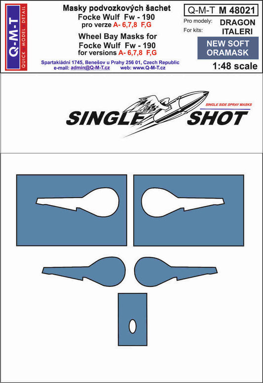 Q-M-T QMTM48021 1:48 Fw-190A-6/8/F/G Wheel Bay Paint Masks
