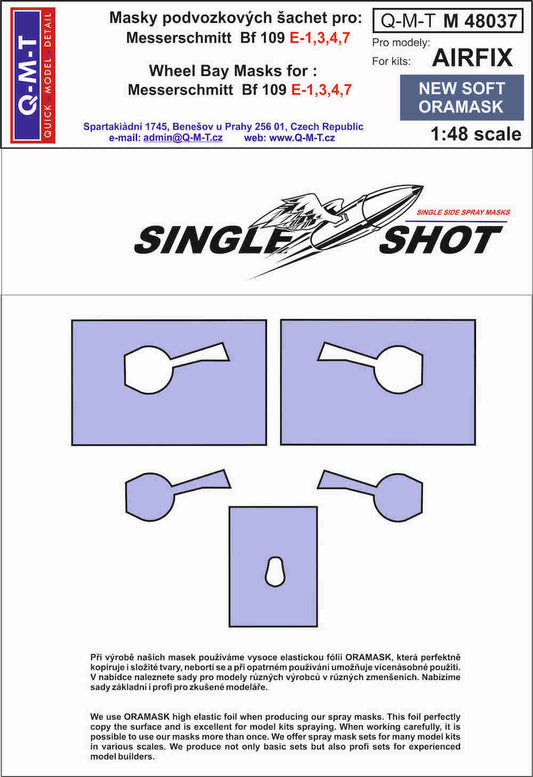 Q-M-T QMTM48037 1:48 Bf-109E-1/3/4/7 Wheel Bay Paint Masks