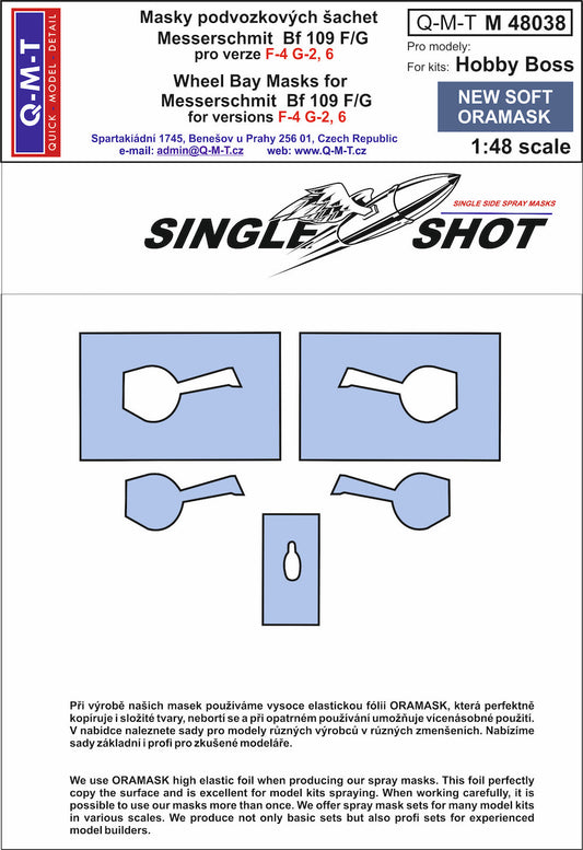 Q-M-T QMTM48038 1:48 Bf-109F-4/G-2/6 Wheel Bay Paint Masks