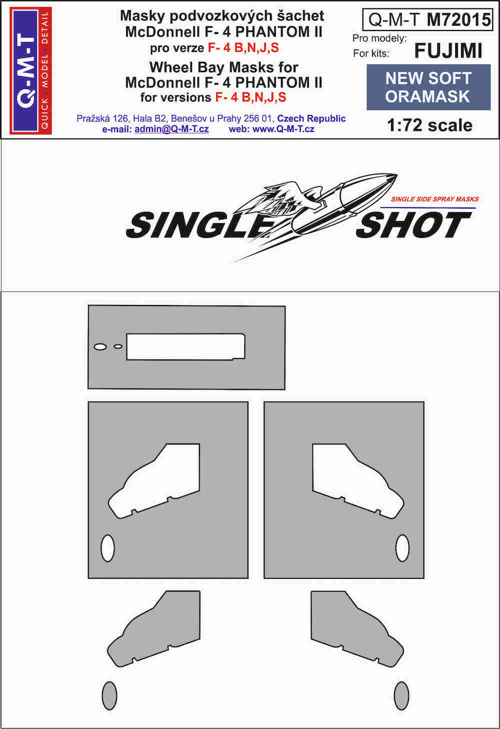 Q-M-T QMTM72015 1:72 McDonnell F-4B/F-4N/F-4J/F-4S Phantom wheel bay paint masks