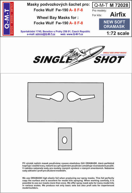 Q-M-T QMTM72028 1:72 Focke-Wulf Fw-190A-8/Fw-190F-8 wheel bay paint masks