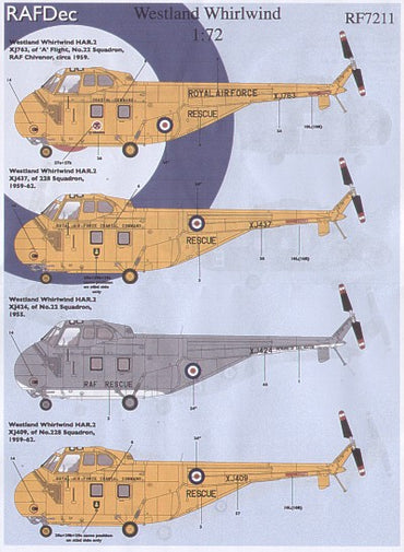 Rafdec RAF7211 1:72 Westland Whirlwind