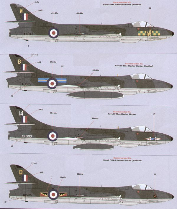 Rafdec RAF7213 1:72 Hawker Hunters