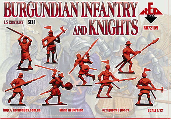 Red Box RB72109 1:72 Burgundian Infantry and Knights Set 1 15 c