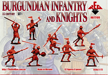 Red Box RB72109 1:72 Burgundian Infantry and Knights Set 1 15 c