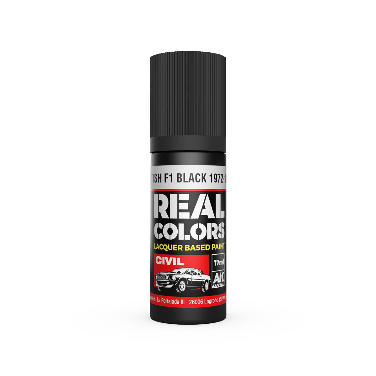 AK Interactive RC828 British F1 Black 1972-1986 17ml Real Colours Lacquer Paint