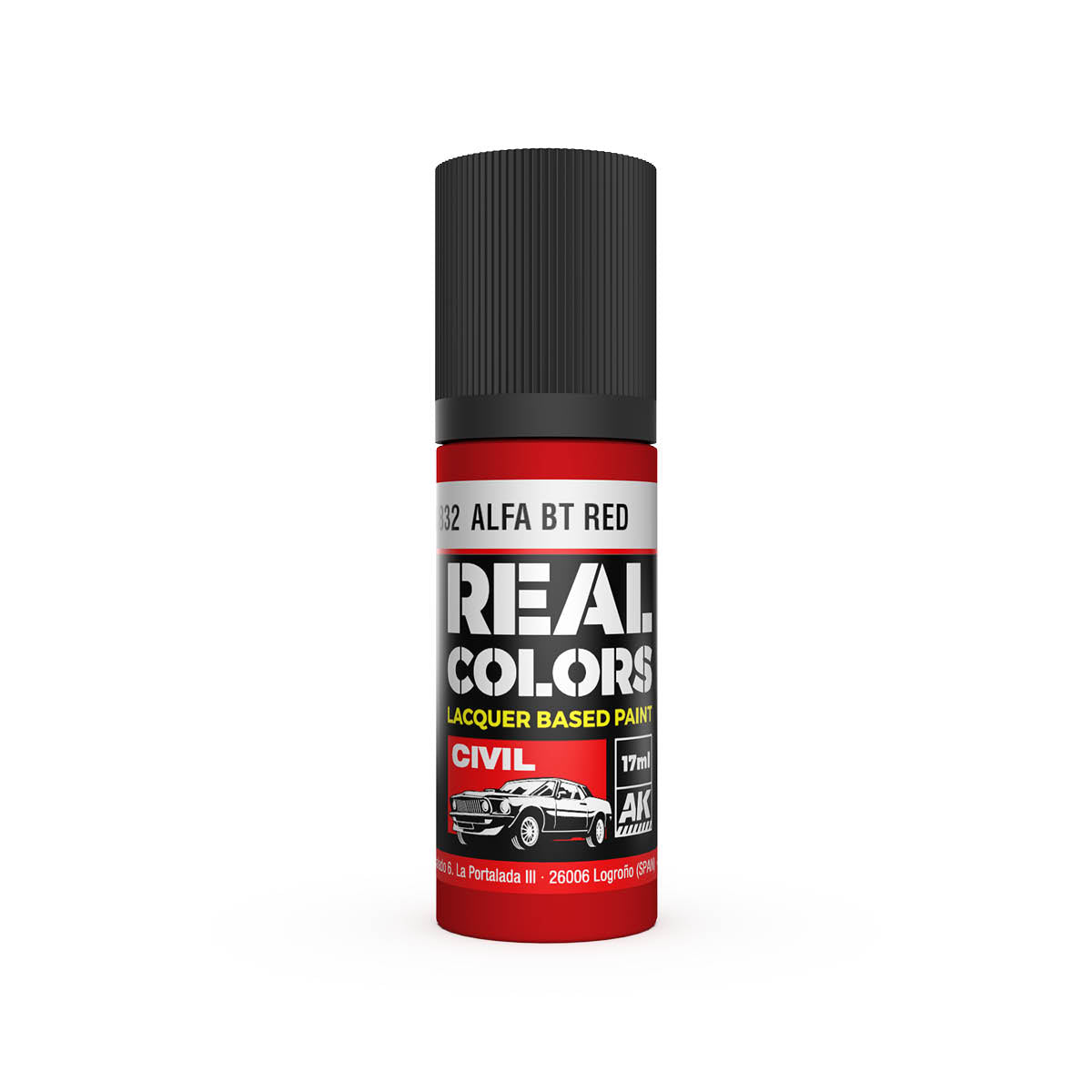 AK Interactive RC832 Alfa BT Red 17ml Real Colours Lacquer Paint