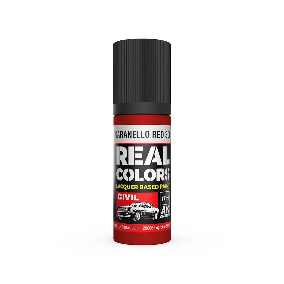 AK Interactive RC834 Maranello Red 300 17ml Real Colours Lacquer Paint