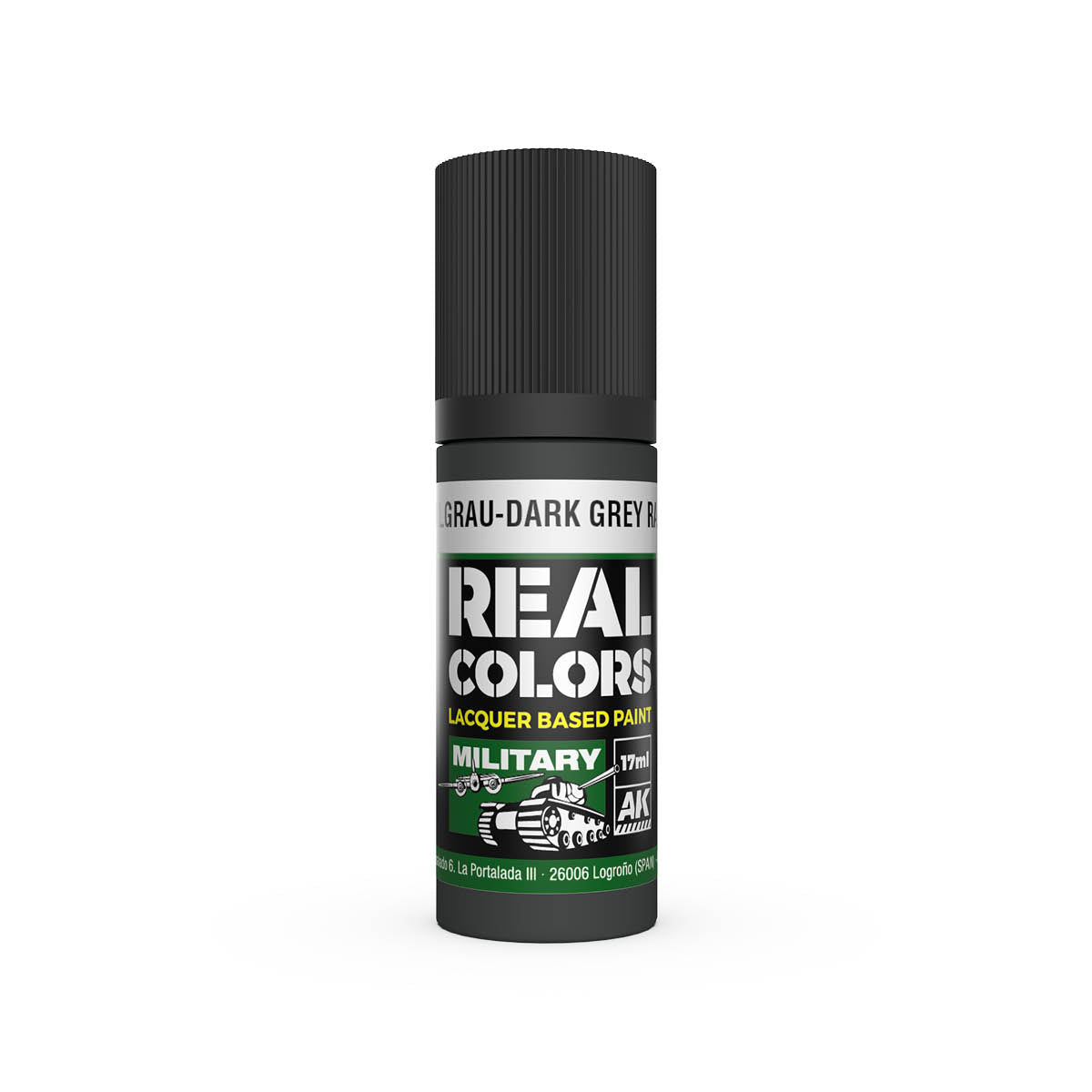 AK Interactive RC856 Dunkelgrau-Dark Grey RAL 7021 17ml Real Colours Paint