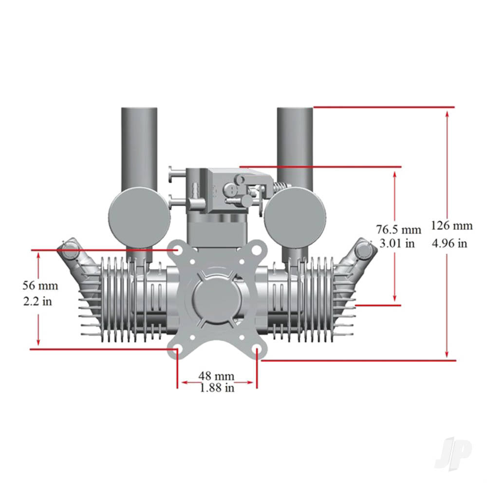 Stinger Engines 20cc Twin Cylinder 2-Stroke Petrol Engine RCGF20T